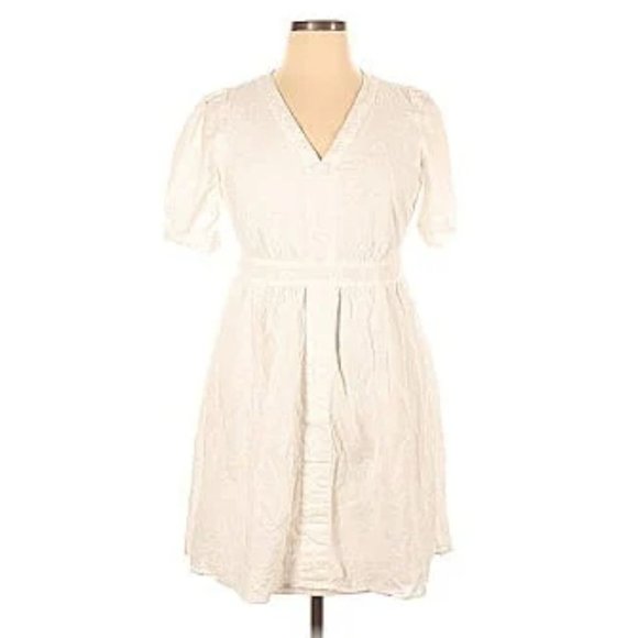 DKNY 100% Cotton White Dress Size‎ 14 - Picture 1 of 11